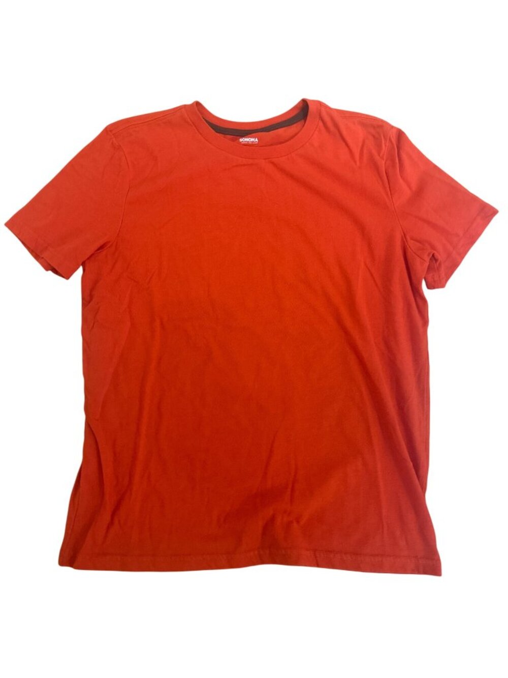 Sonoma The Everyday Tee L Husky Orange Crewneck T-Shirt 50% Cotton 50% Polyester